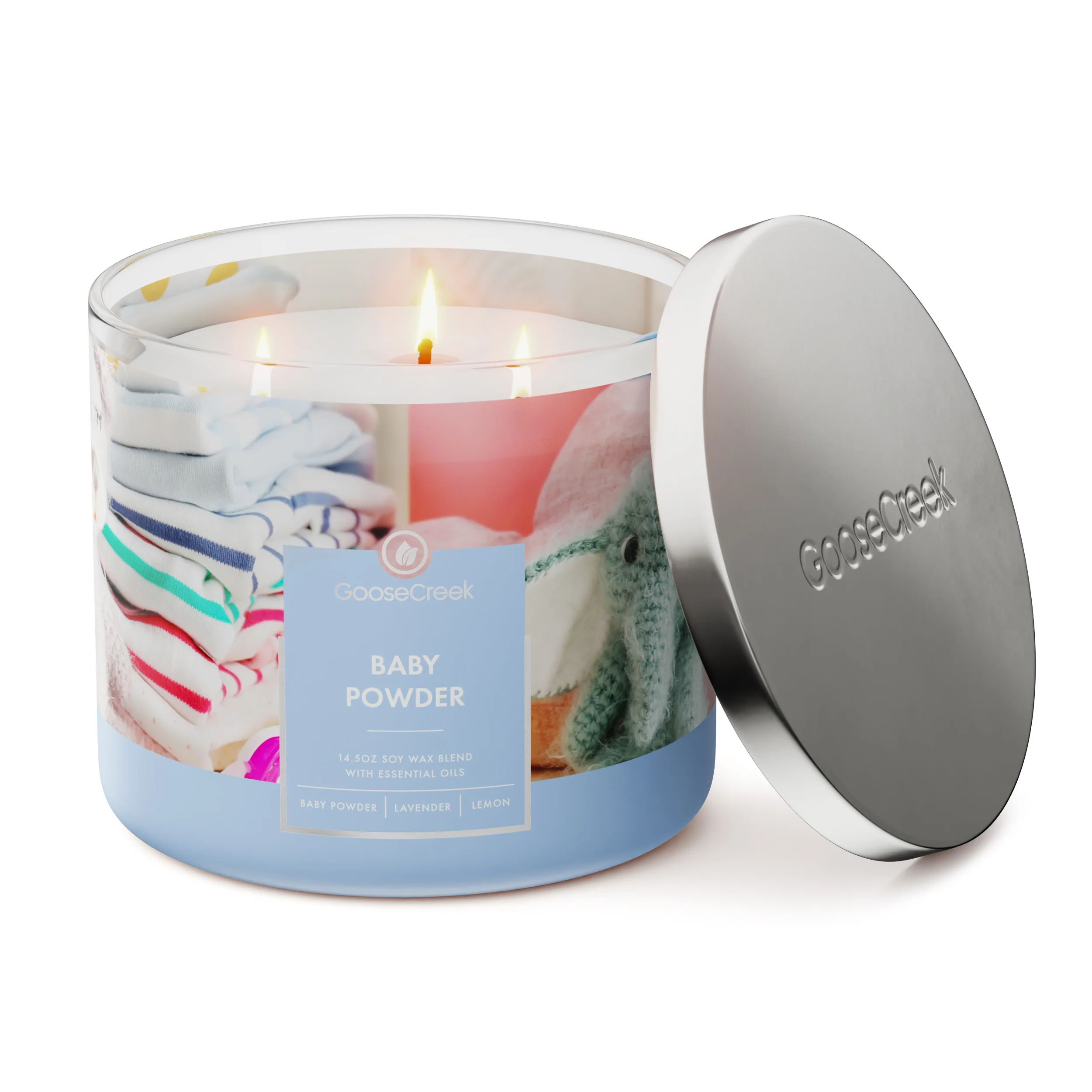 Baby Powder 3-Wick Candle - Image 3