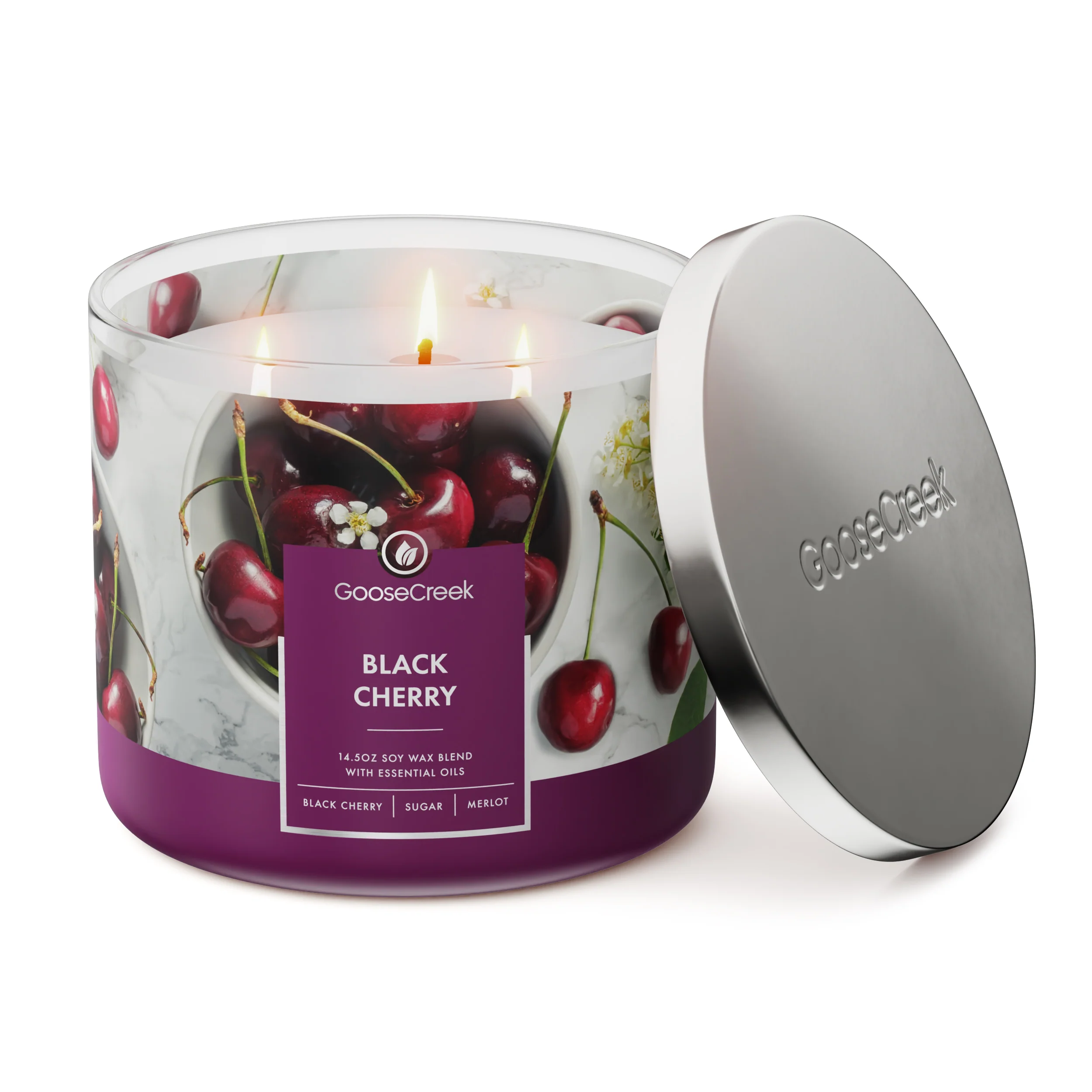 Black Cherry 3-Wick Candle - Image 3