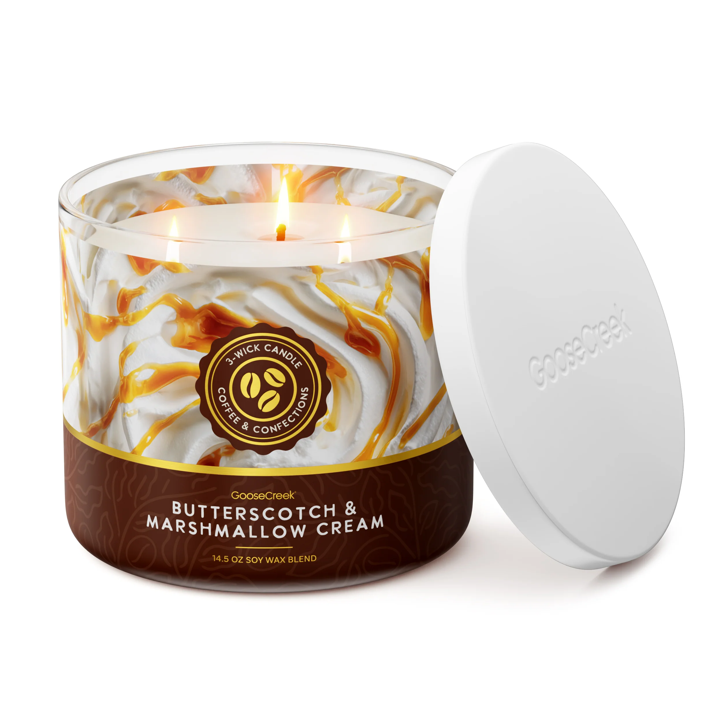 Butterscotch & Marshmallow Cream 3-Wick Candle - Image 3