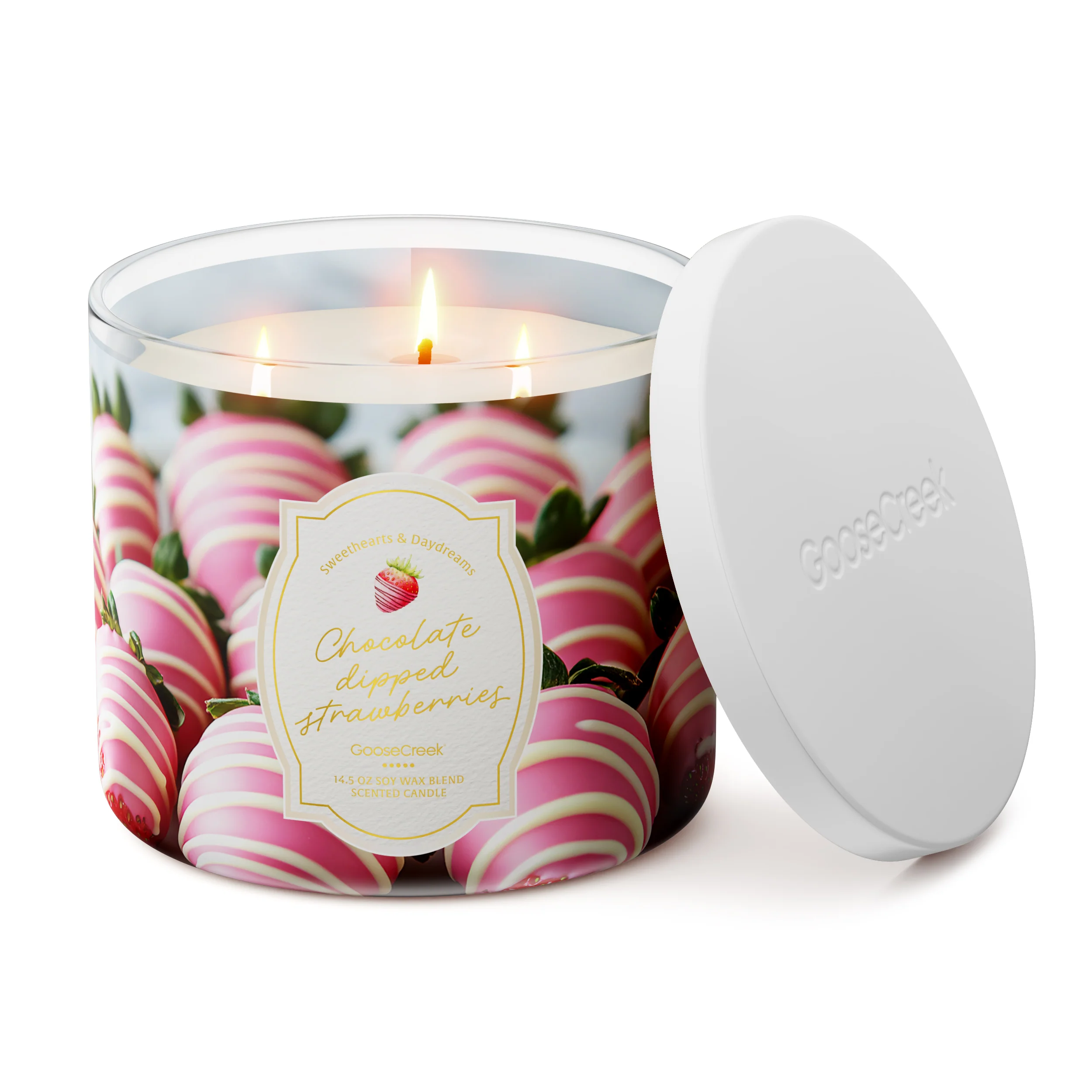 Chocolate Dipped Strawberries Large 3-Wick Candle - Image 3