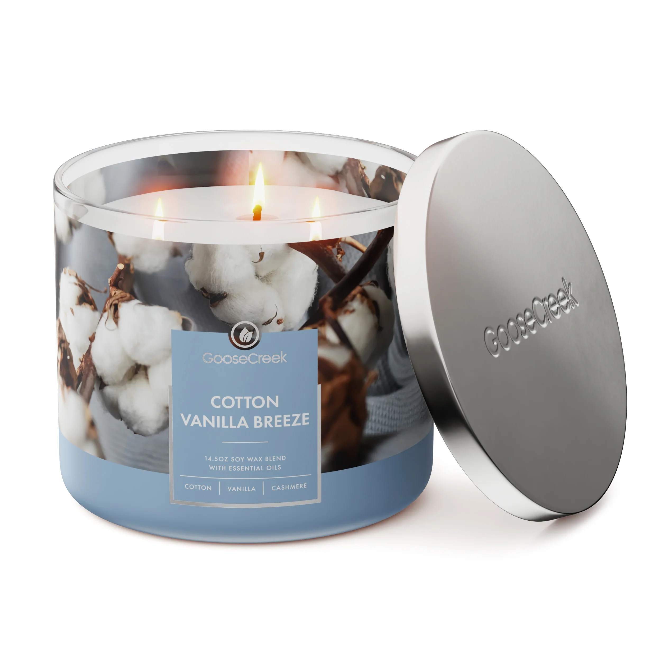 Cotton Vanilla Breeze 3-Wick Candle - Image 3