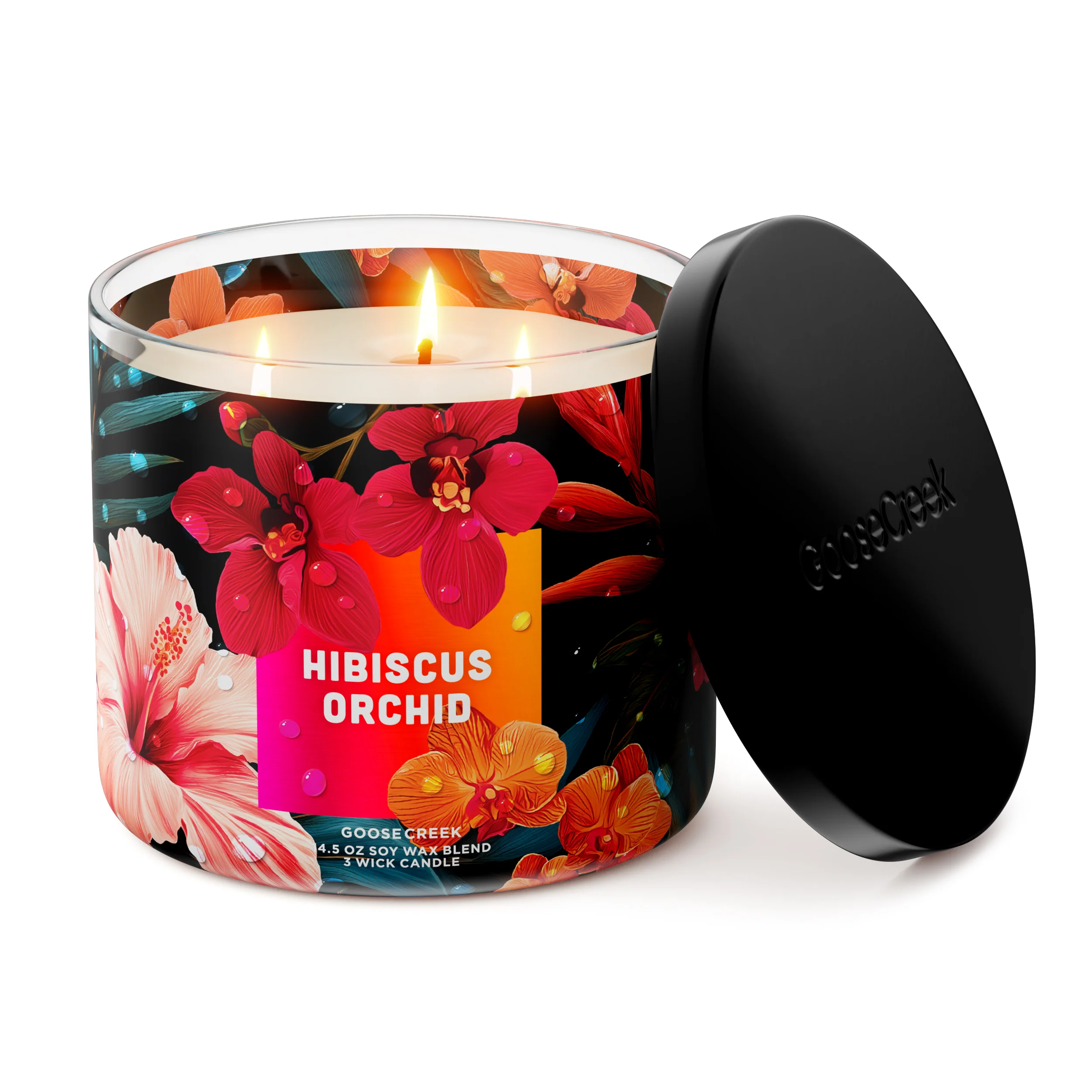 Hibiscus Orchid 3-Wick Candle - Image 3