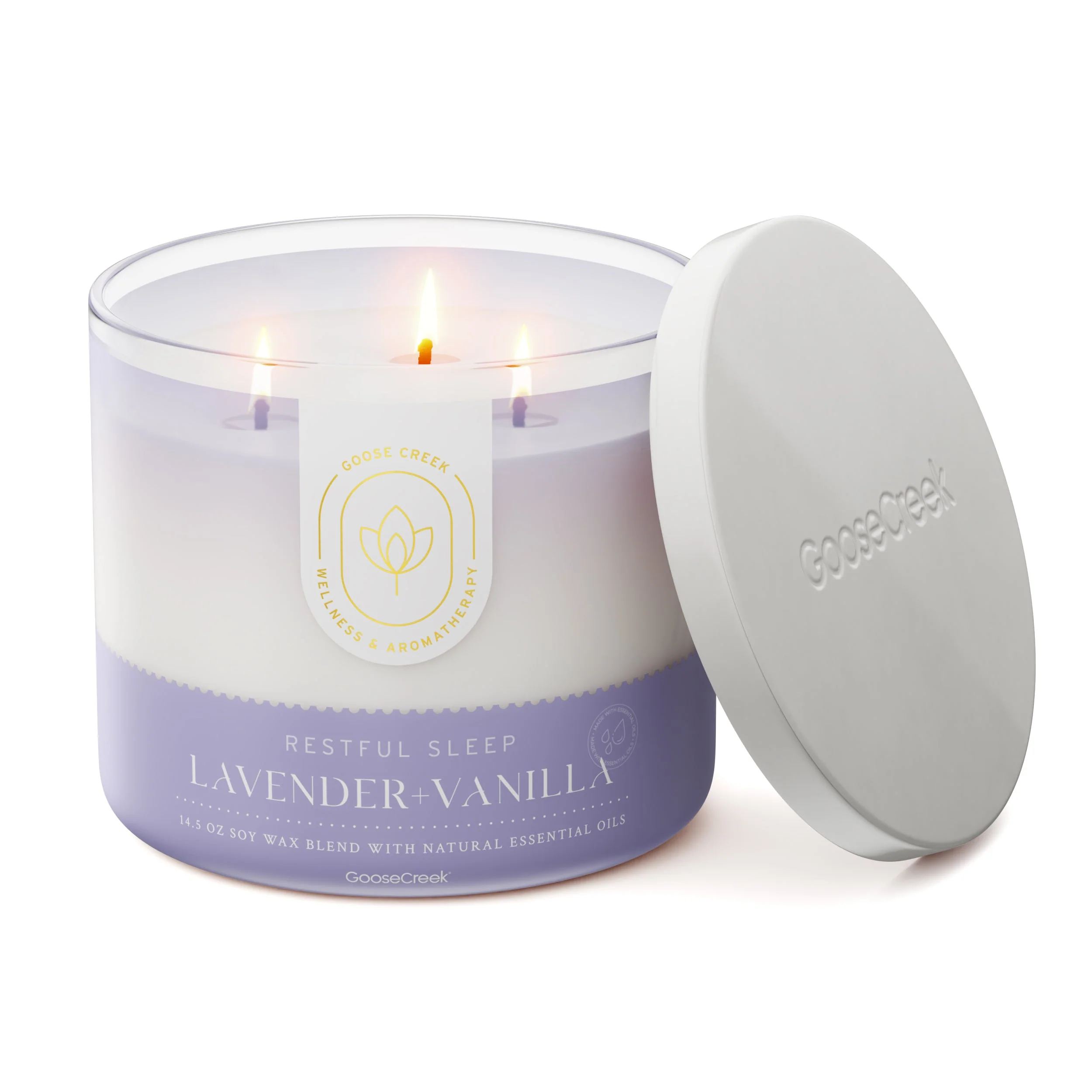 Lavender & Vanilla Aromatherapy 3-Wick Candle - Image 3