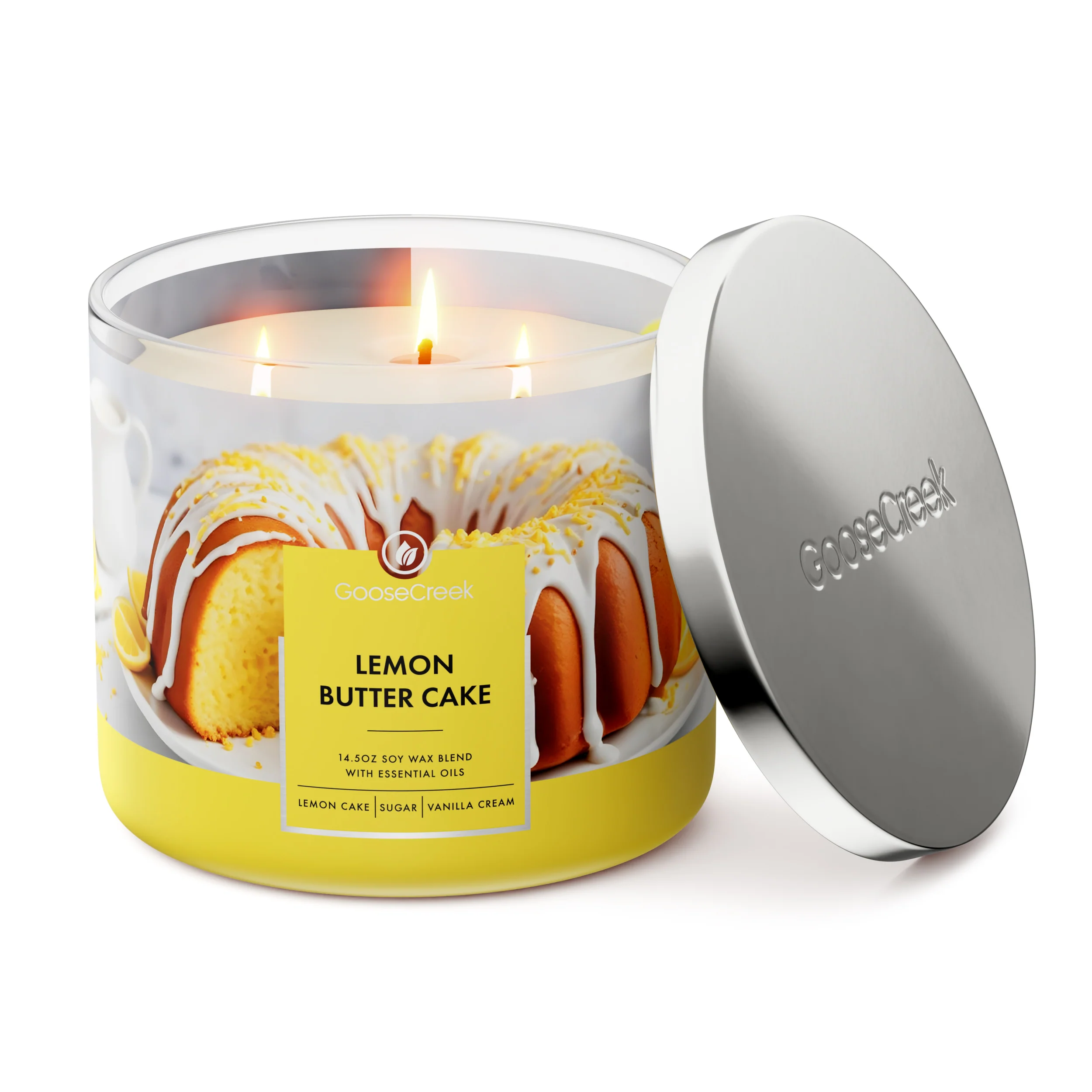 Lemon Butter Cake 3-Wick Candle - Image 3