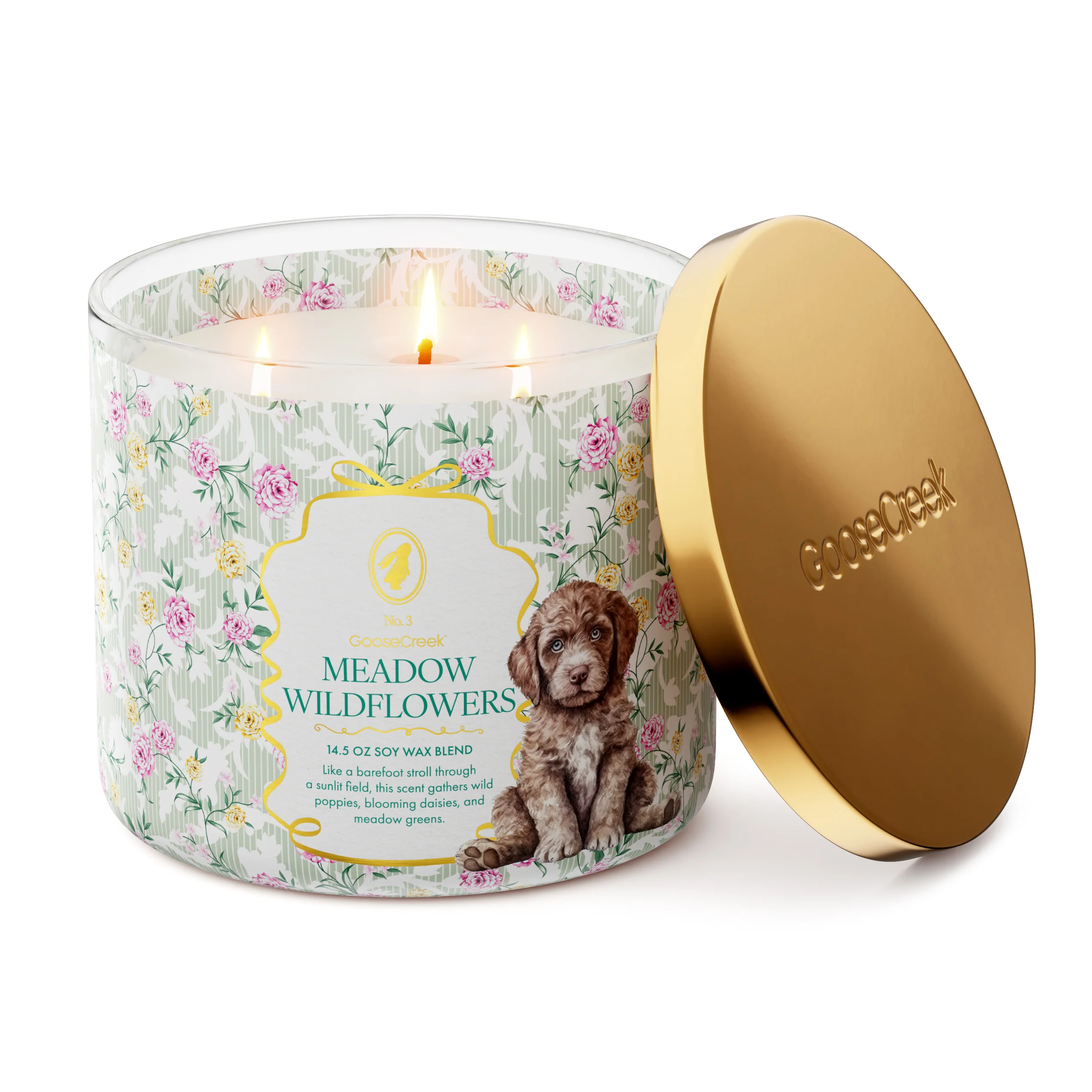Meadow Wildflowers 3-Wick Candle - Image 3