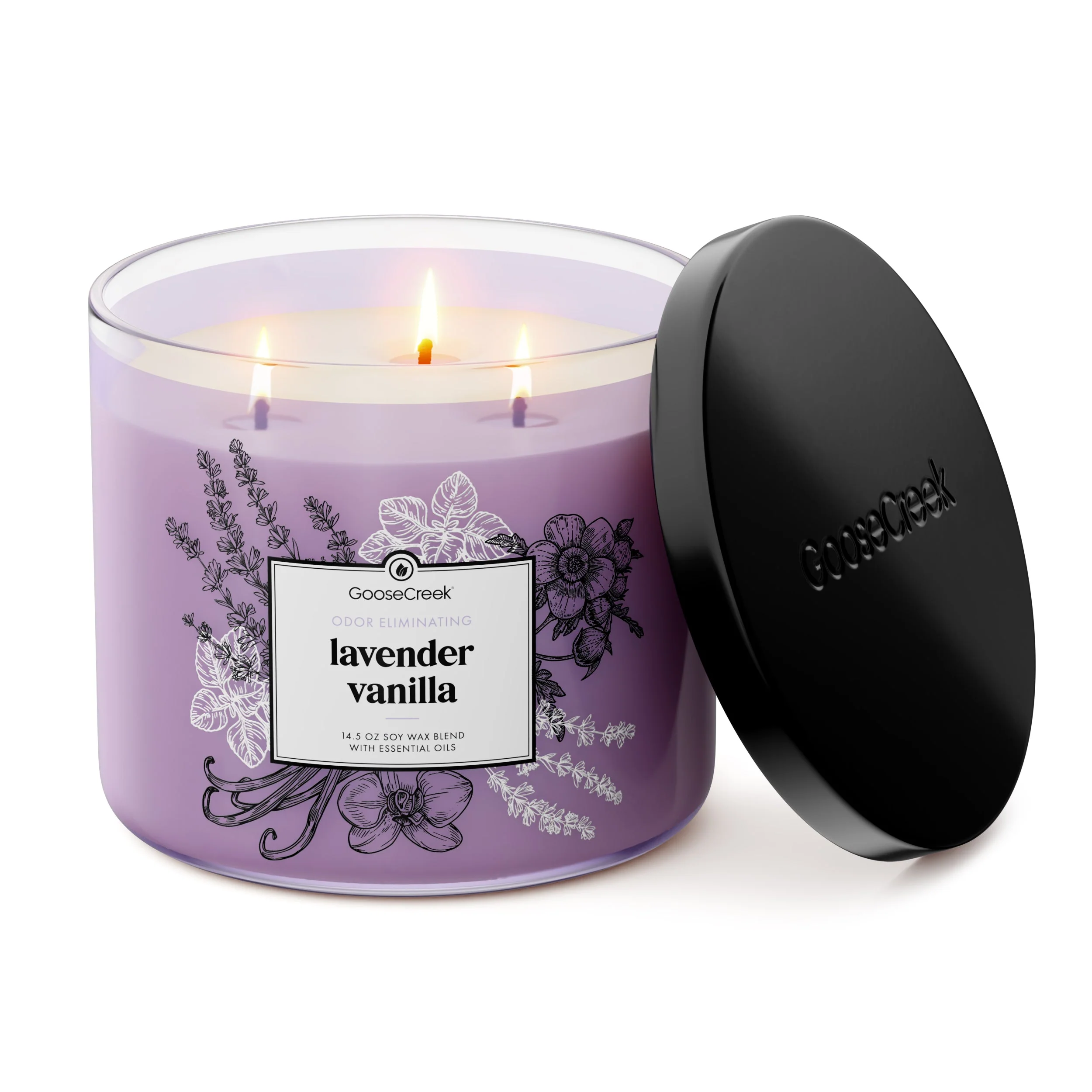 Lavender Vanilla Odor Eliminating 3-Wick Candle - Image 3