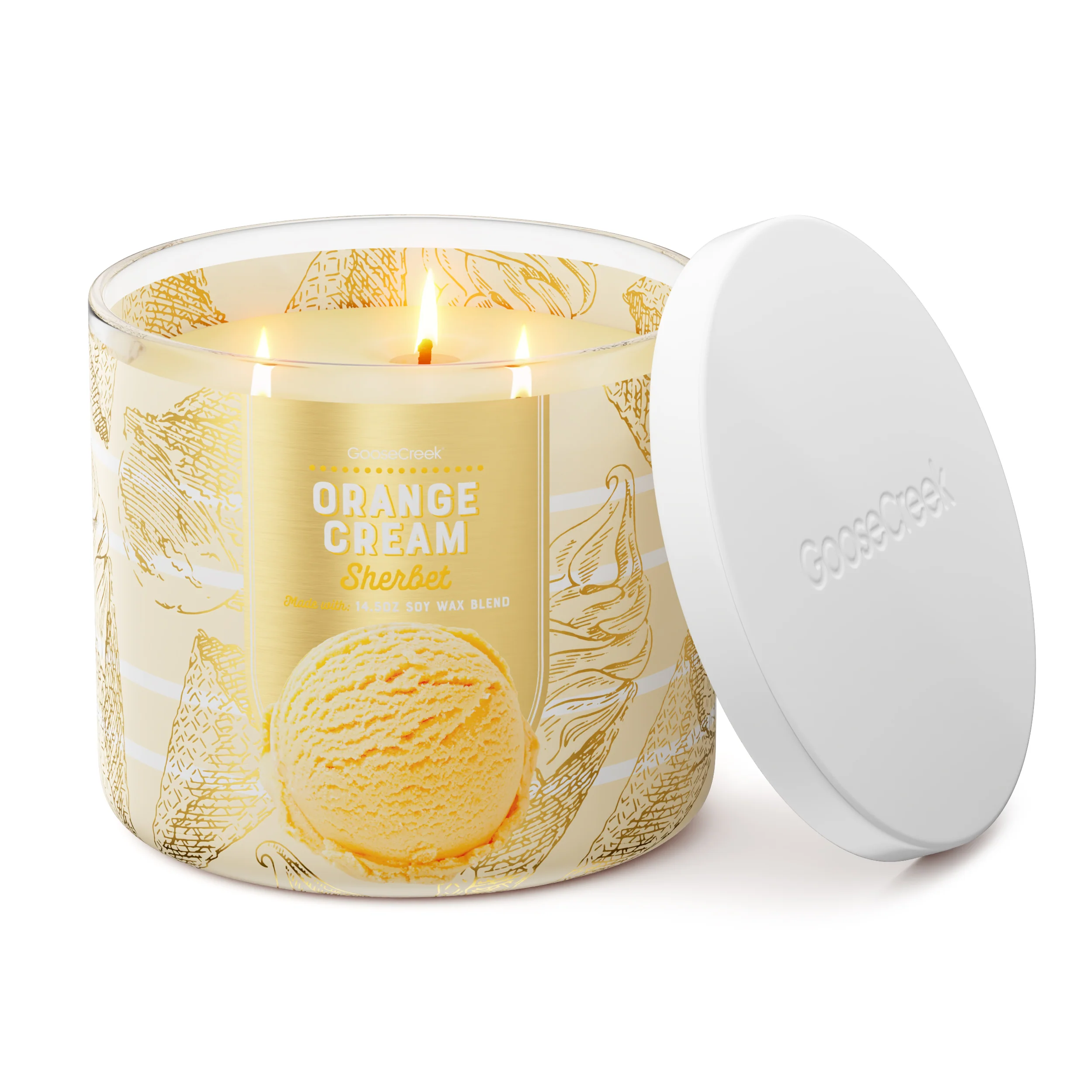Orange Cream Sherbet 3-Wick Candle - Image 3