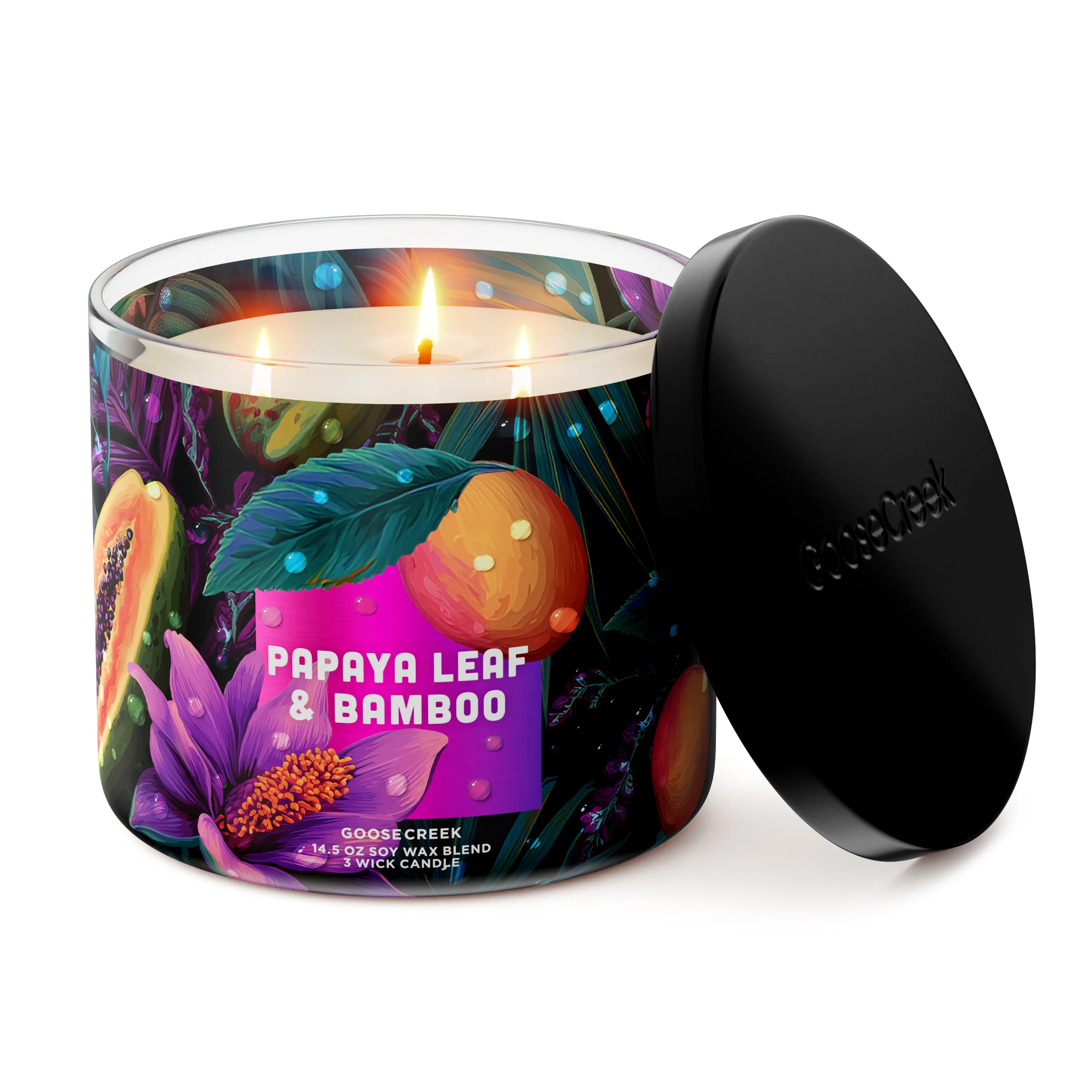 Papaya Leaf & Bamboo 3-Wick Candle - Image 3