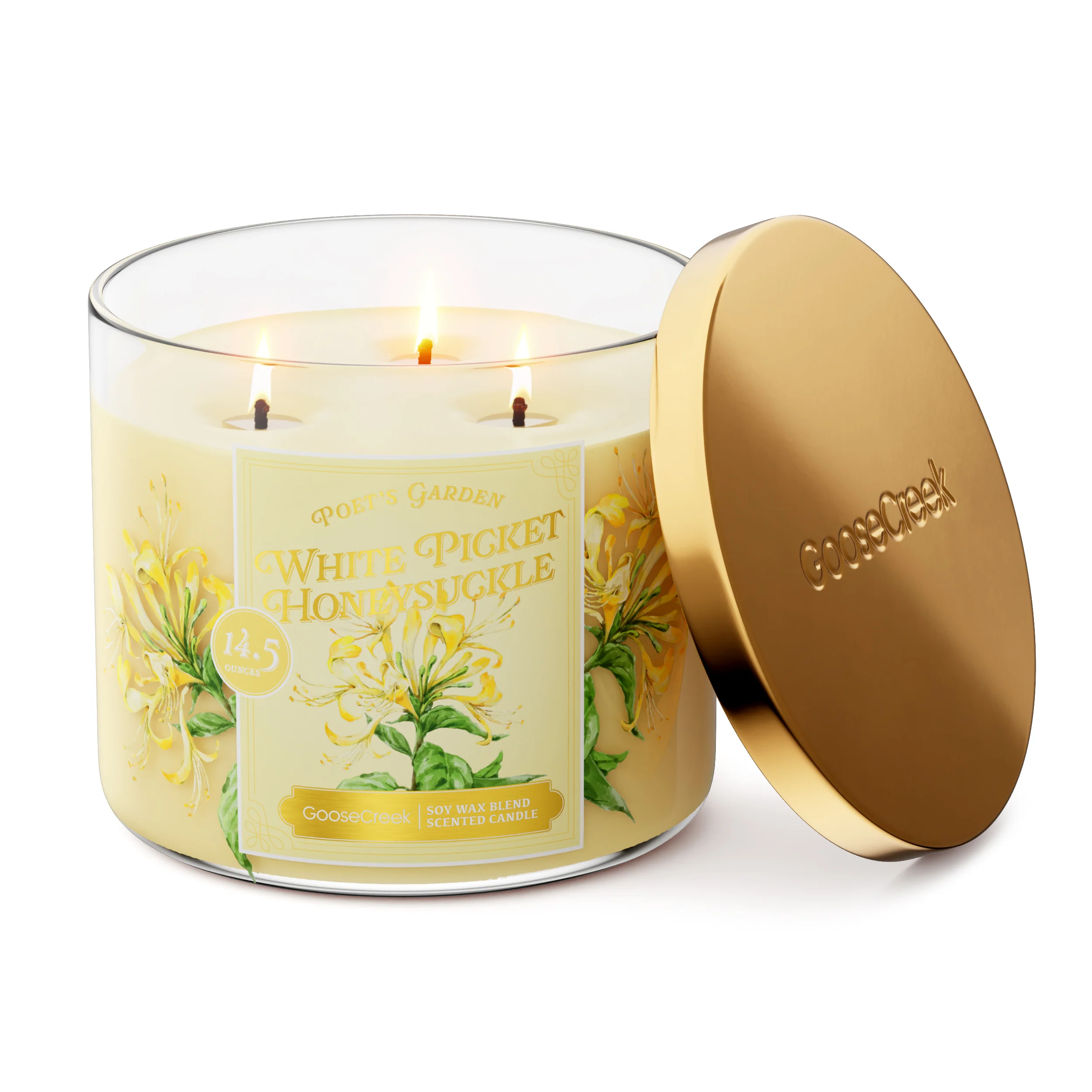 White Picket Honeysuckle 3-Wick Candle - Image 3