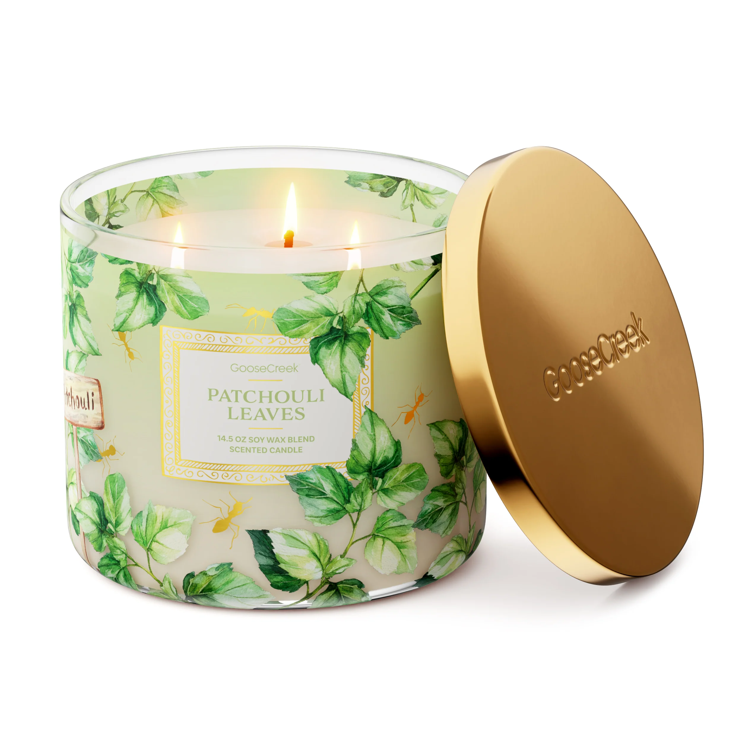 Patchouli Leaves 3-Wick Candle - Image 3