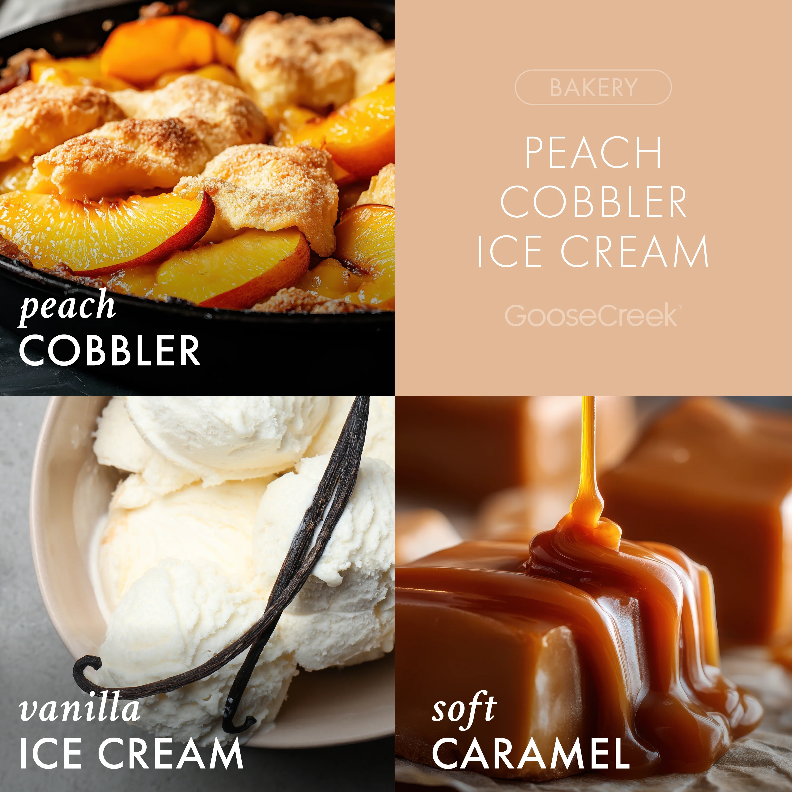 Peach Cobbler Ice Cream Large 3-Wick Candle - Image 2
