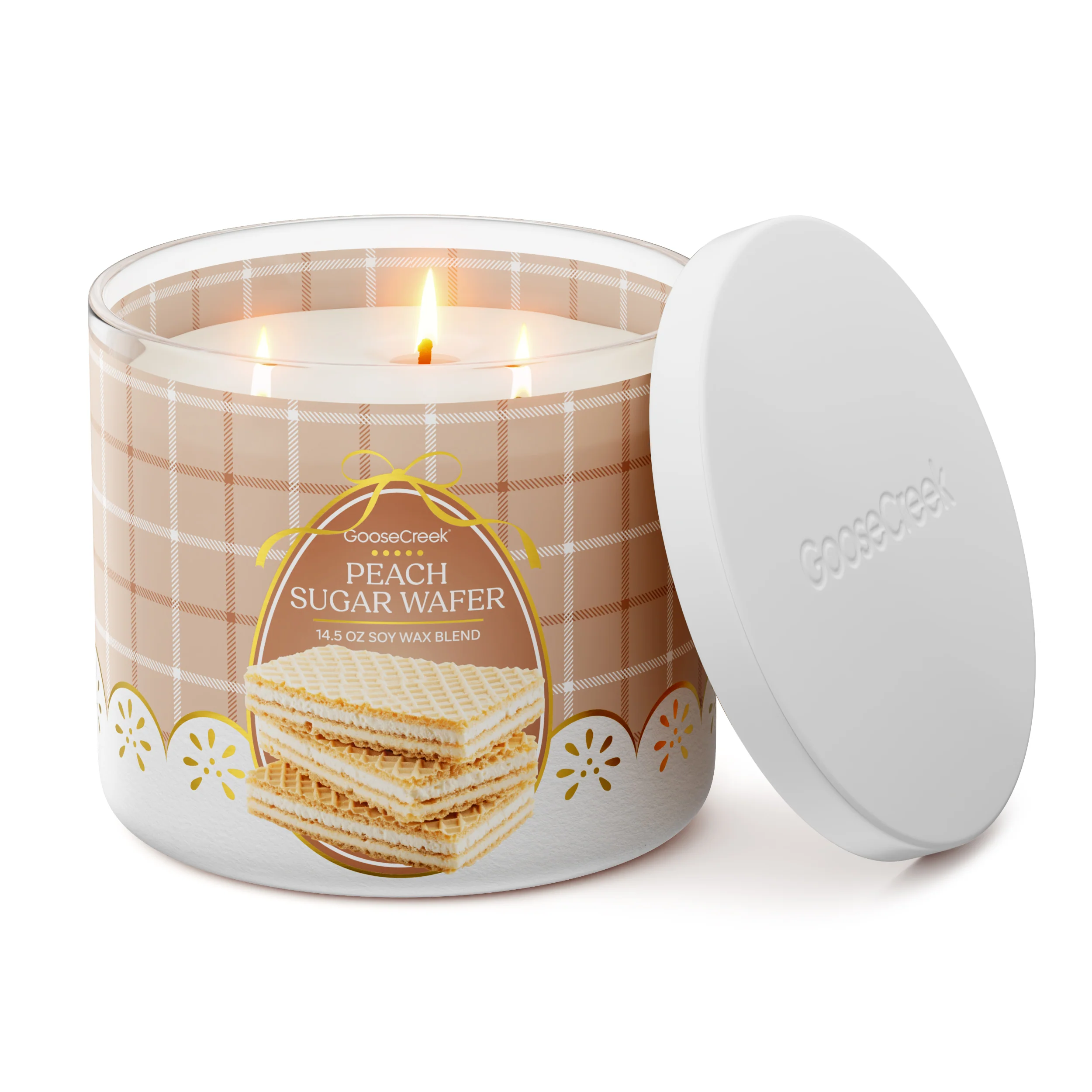 Peach Sugar Wafer Large 3-Wick Candle - Image 3