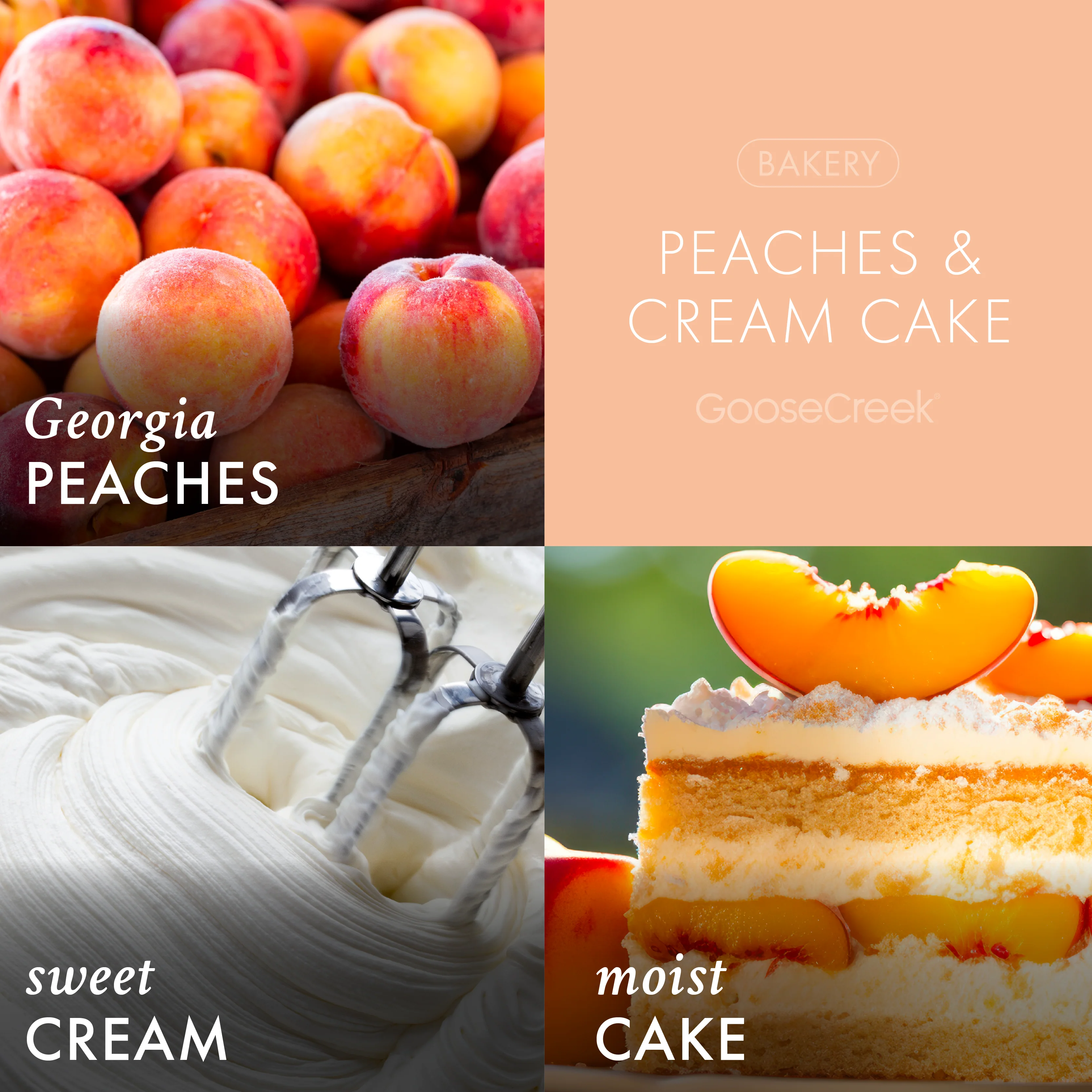 Peaches & Cream Cake 3-Wick Candle - Image 2