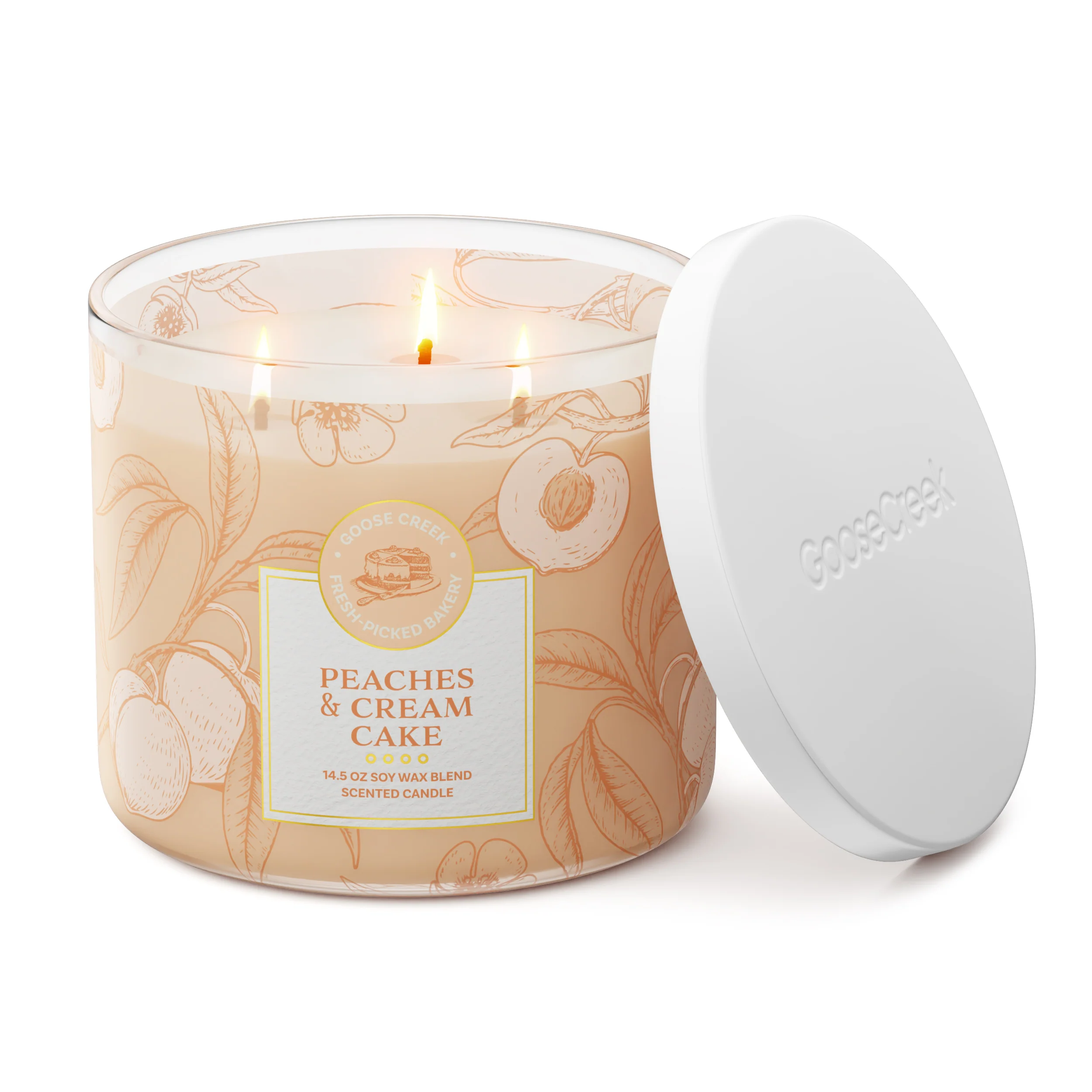 Peaches & Cream Cake 3-Wick Candle - Image 3