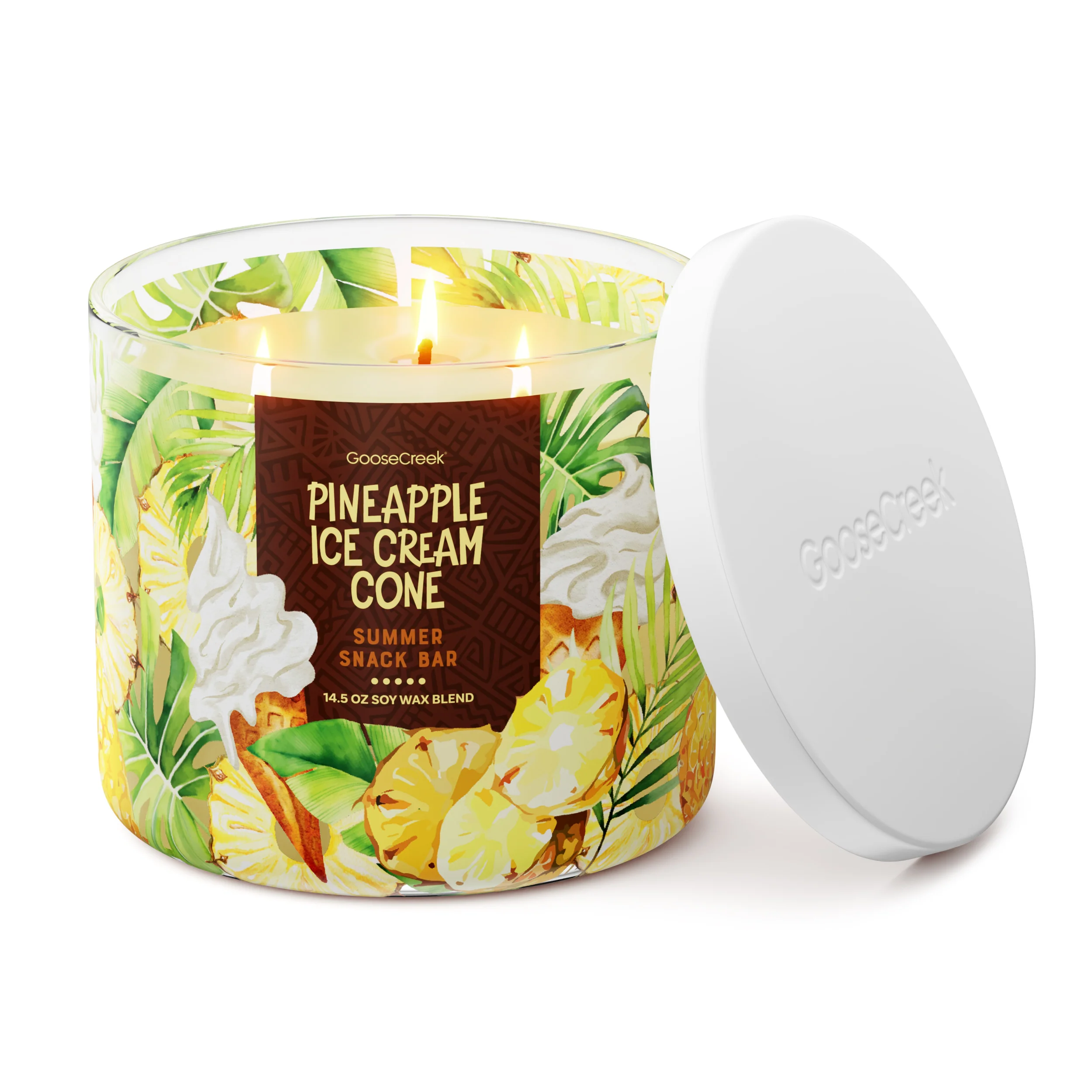 Pineapple Ice Cream Cone 3-Wick Candle - Image 3