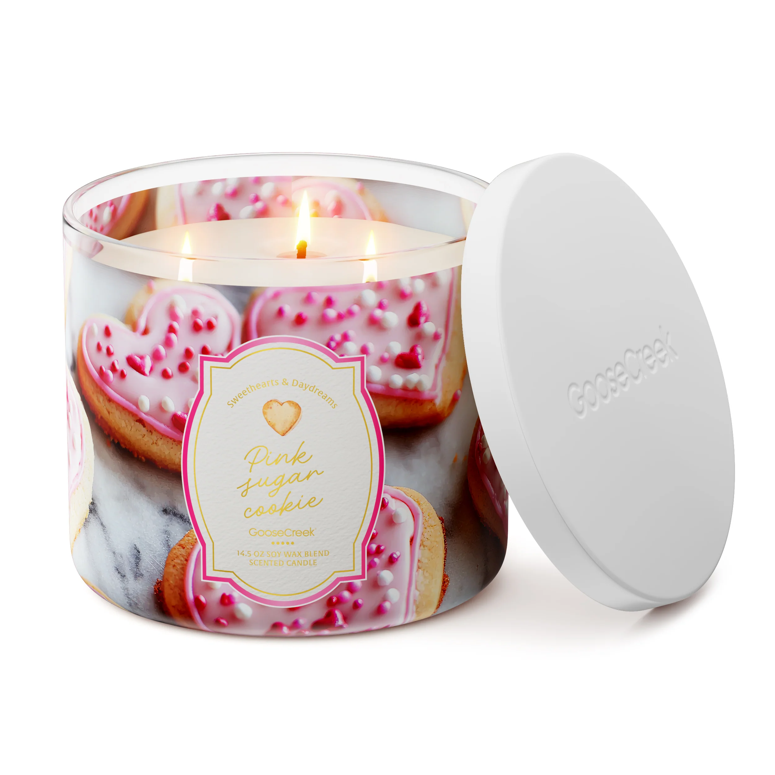 Pink Sugar Cookie Large 3-Wick Candle - Image 3