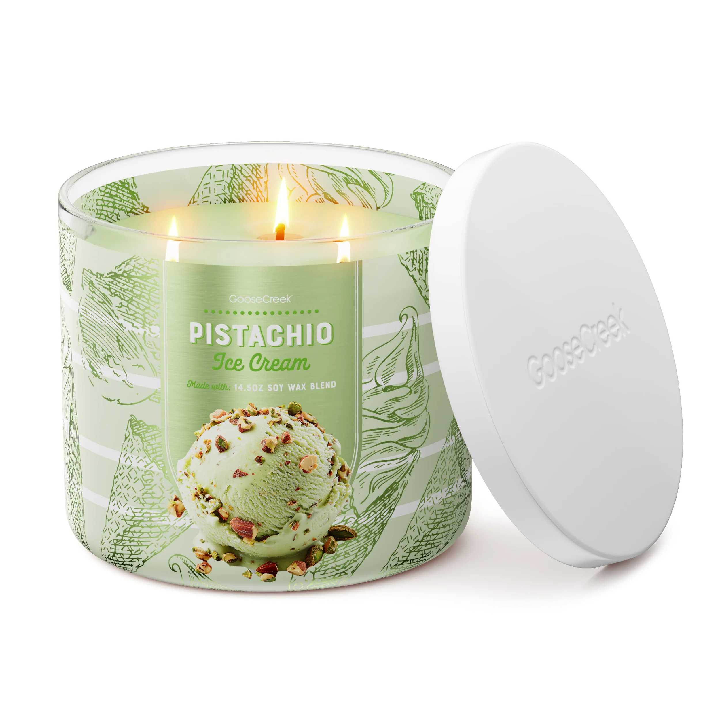 Pistachio Ice Cream 3-Wick Candle - Image 3