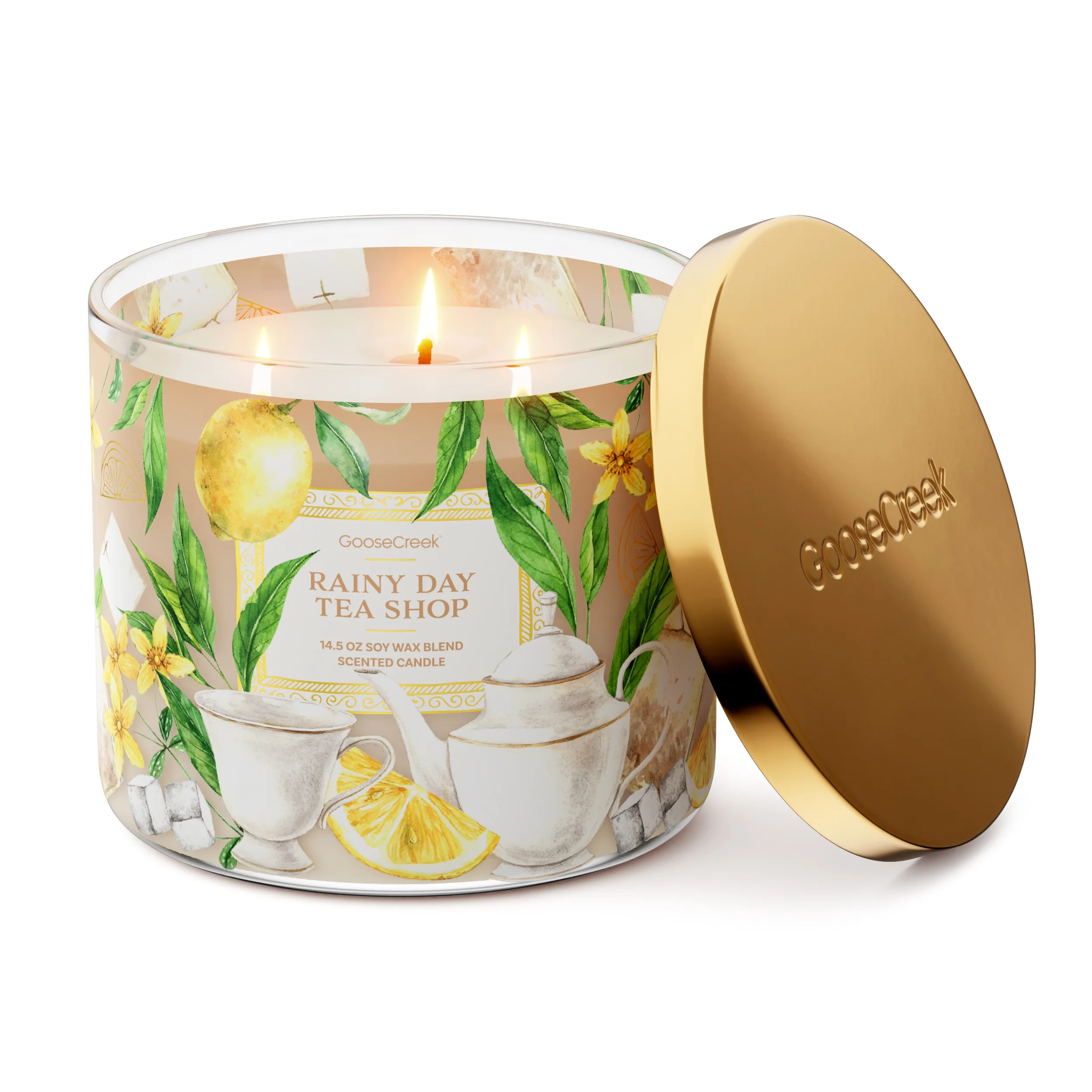 Rainy Day Tea Shop 3-Wick Candle - Image 3