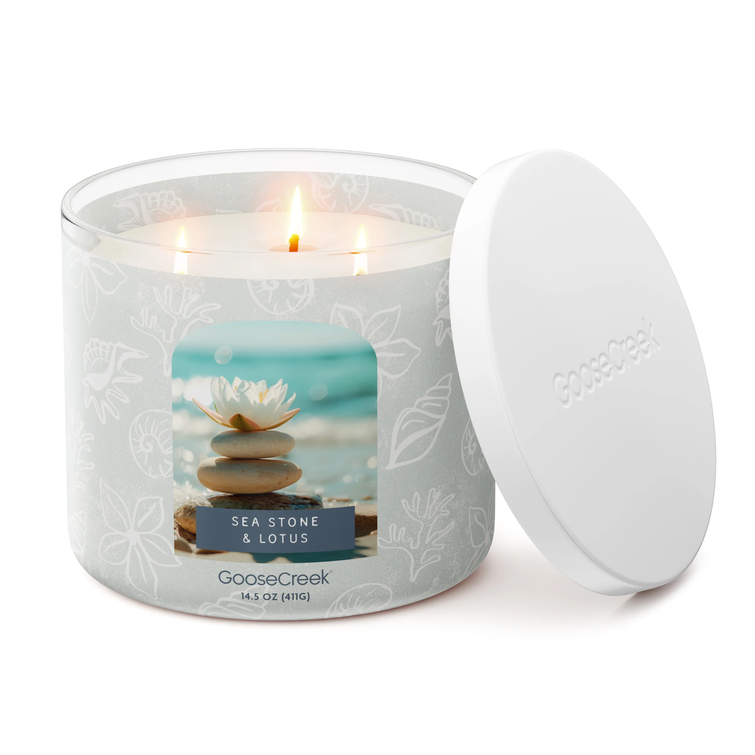 Seastone & Lotus 3-Wick Candle - Image 3