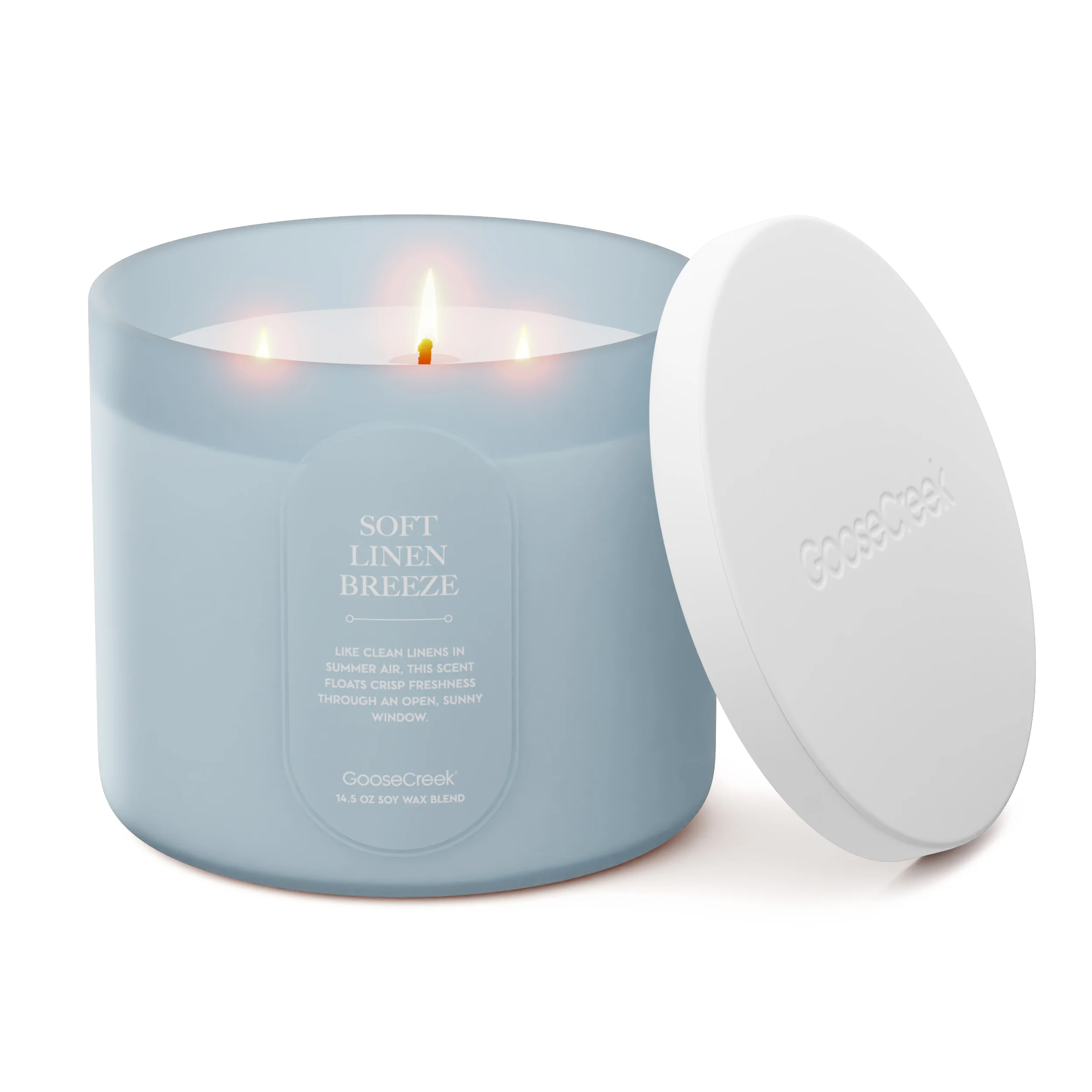 Soft Linen Breeze 3-Wick Candle - Image 3