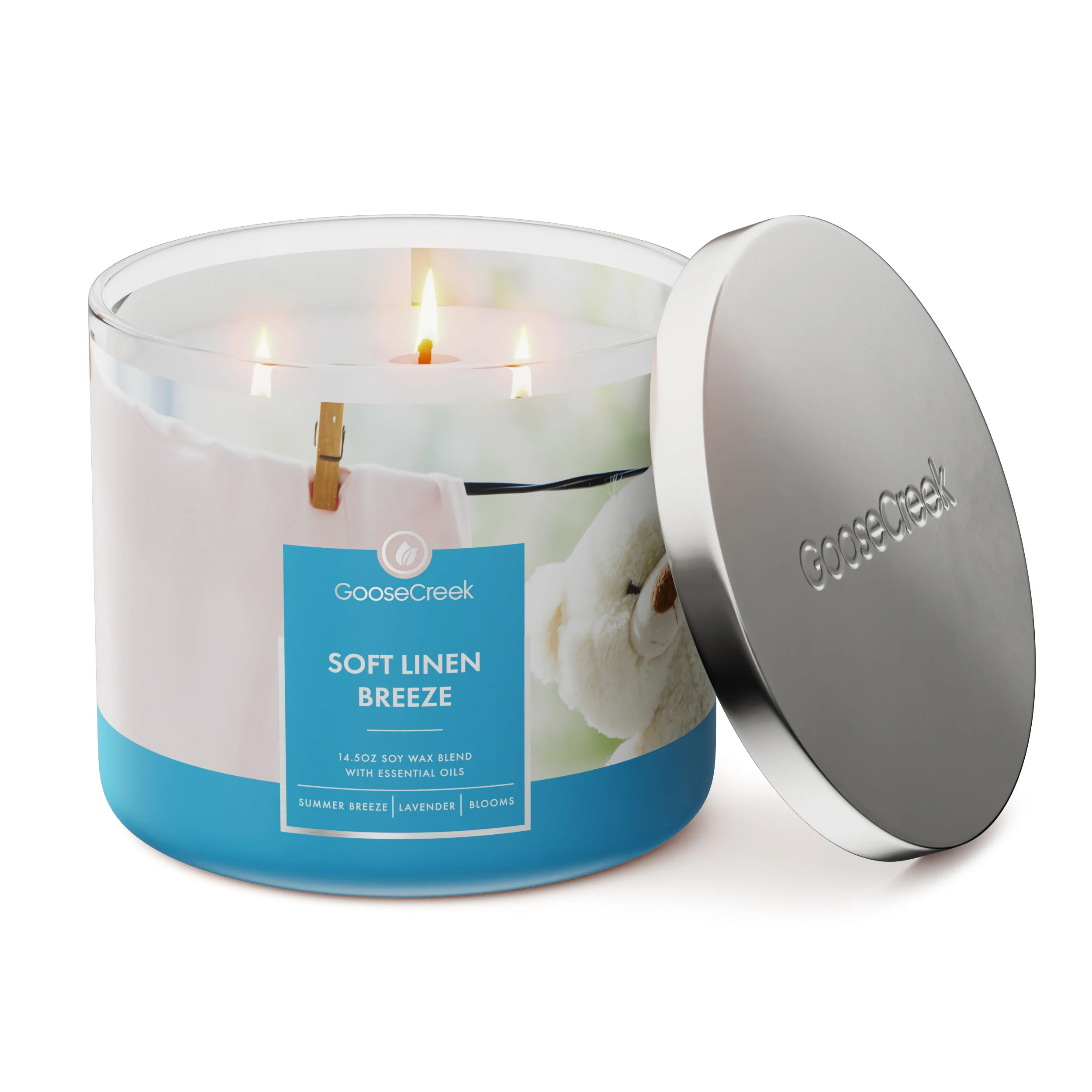 Soft Linen Breeze 3-Wick Candle - Image 3