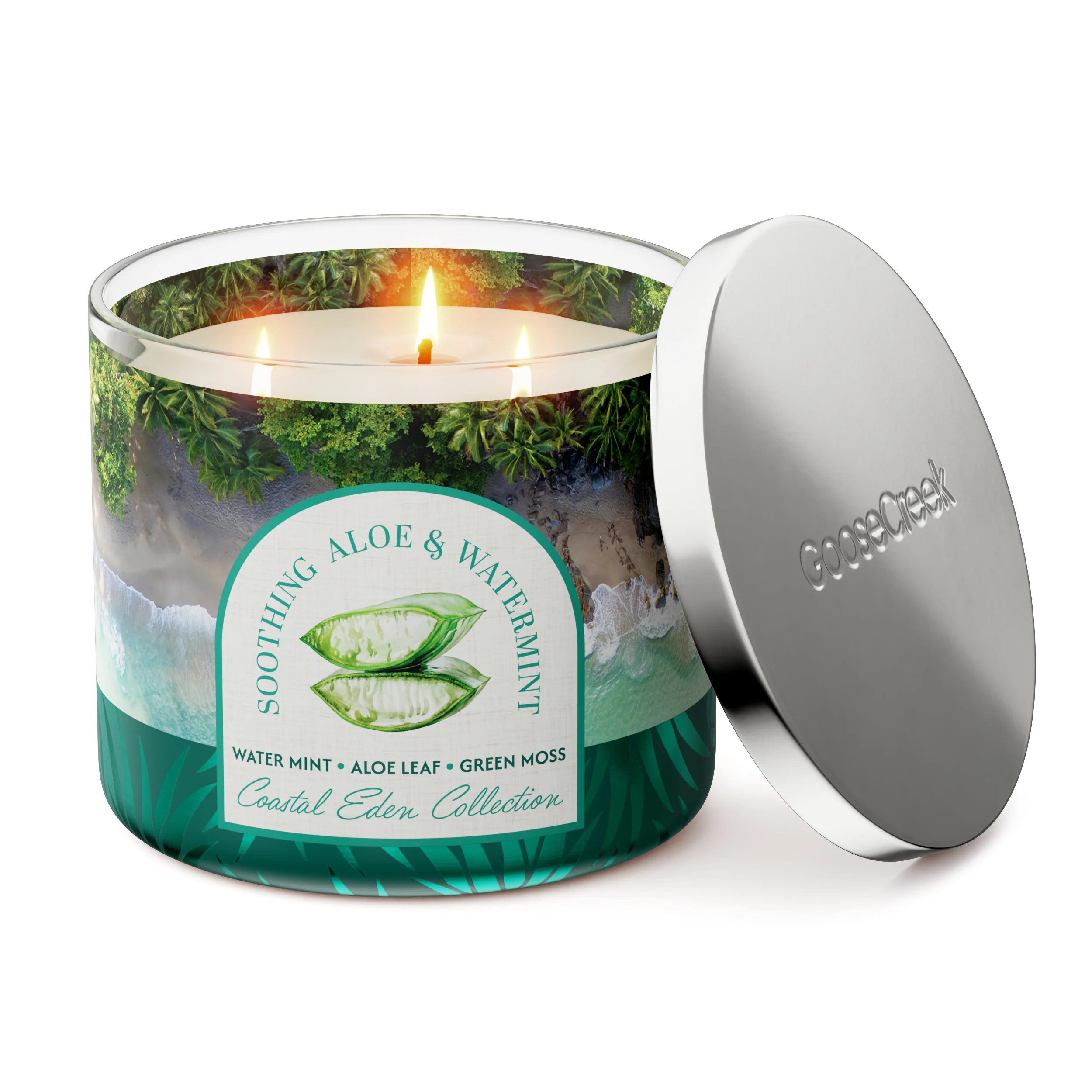 Soothing Aloe & Watermint 3-Wick Candle - Image 3