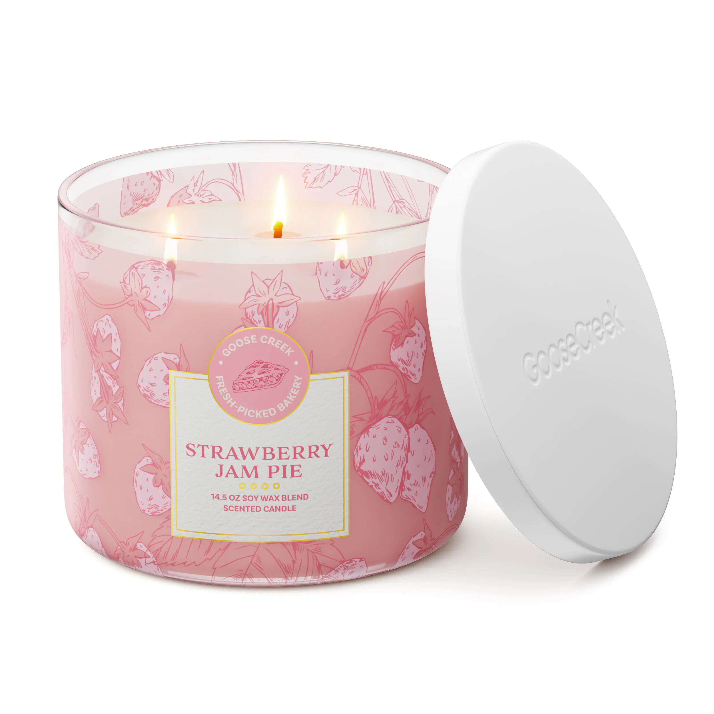 Strawberry Jam Pie 3-Wick Candle - Image 3
