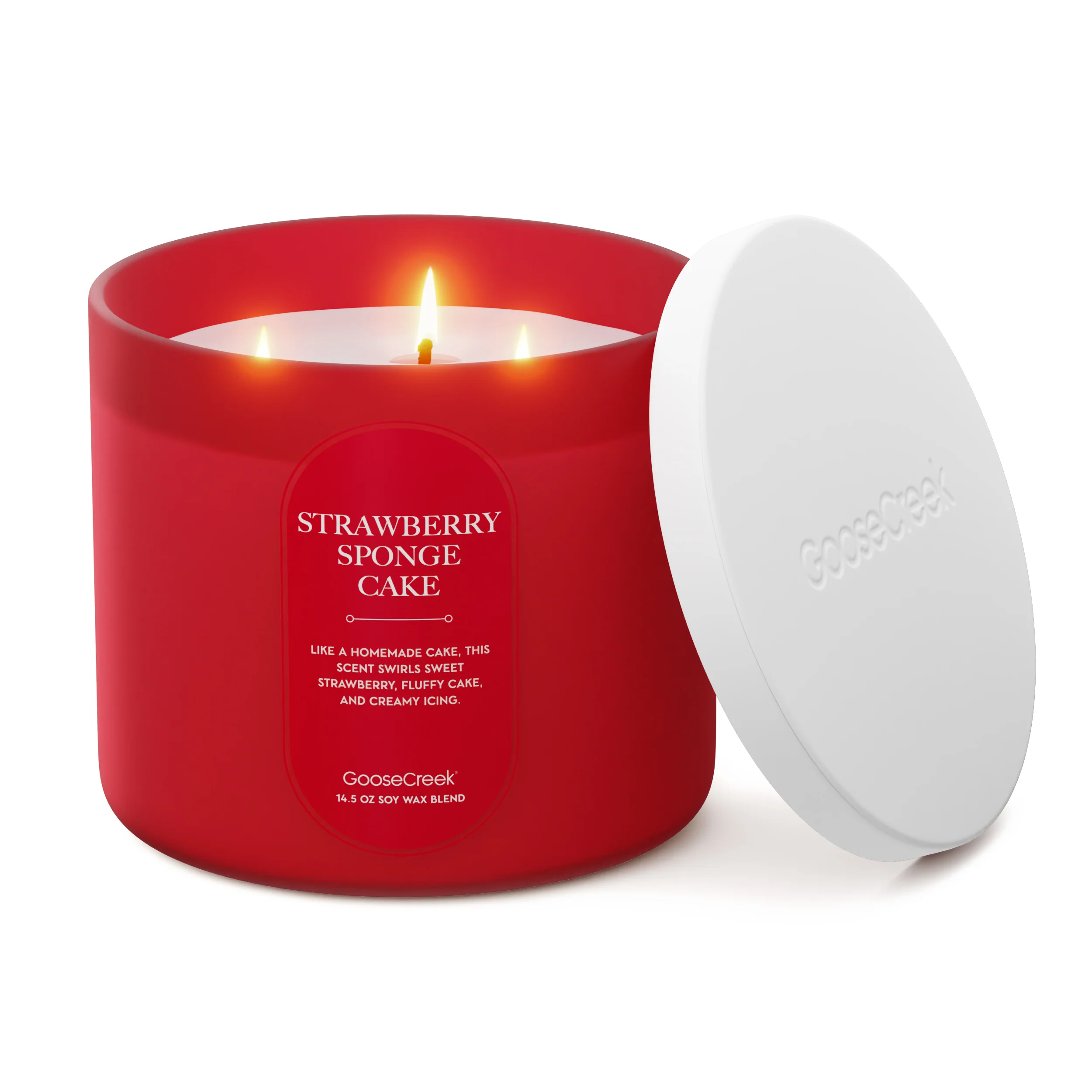 Strawberry Sponge Cake 3-Wick Candle - Image 3