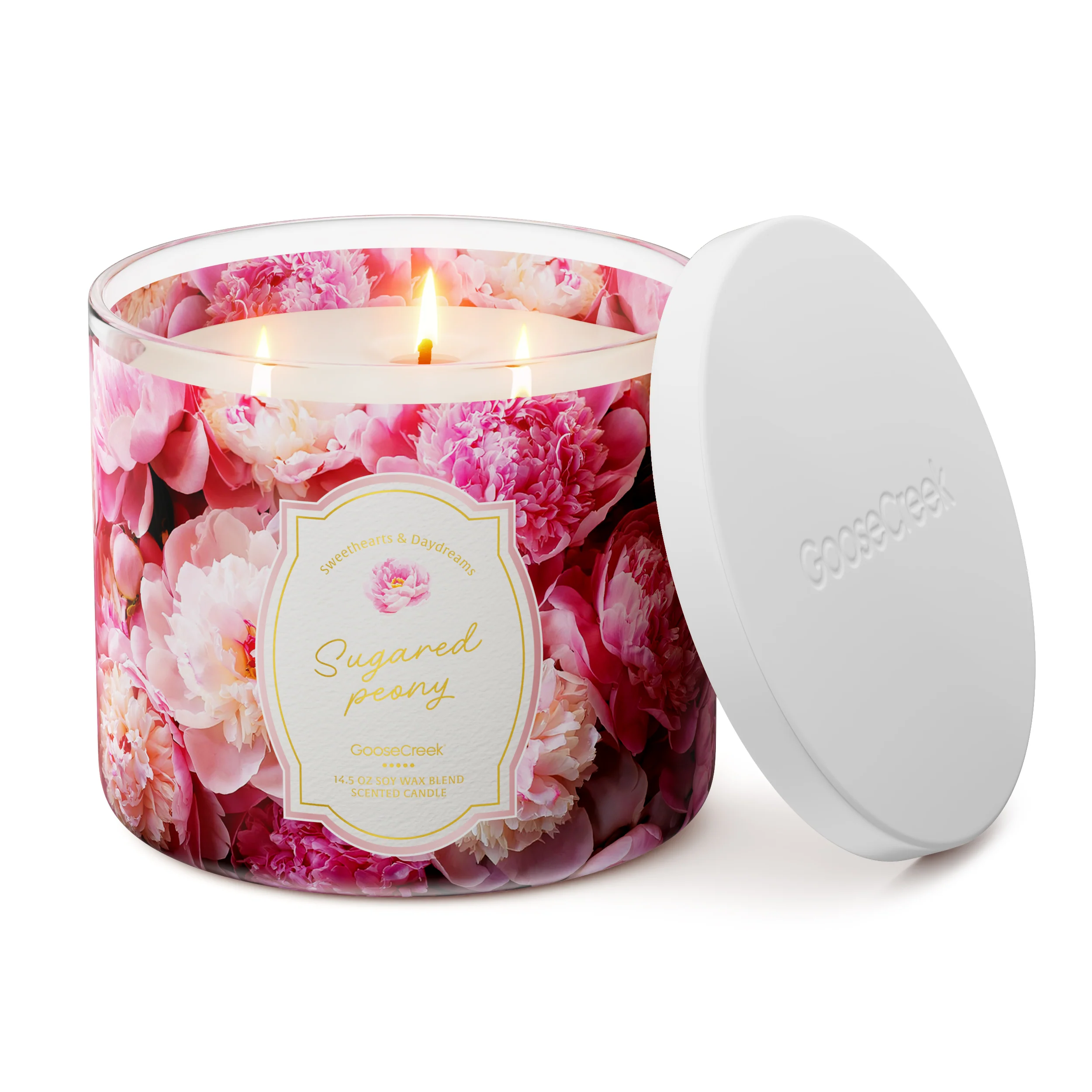 Sugared Peony 3-Wick Candle - Image 3