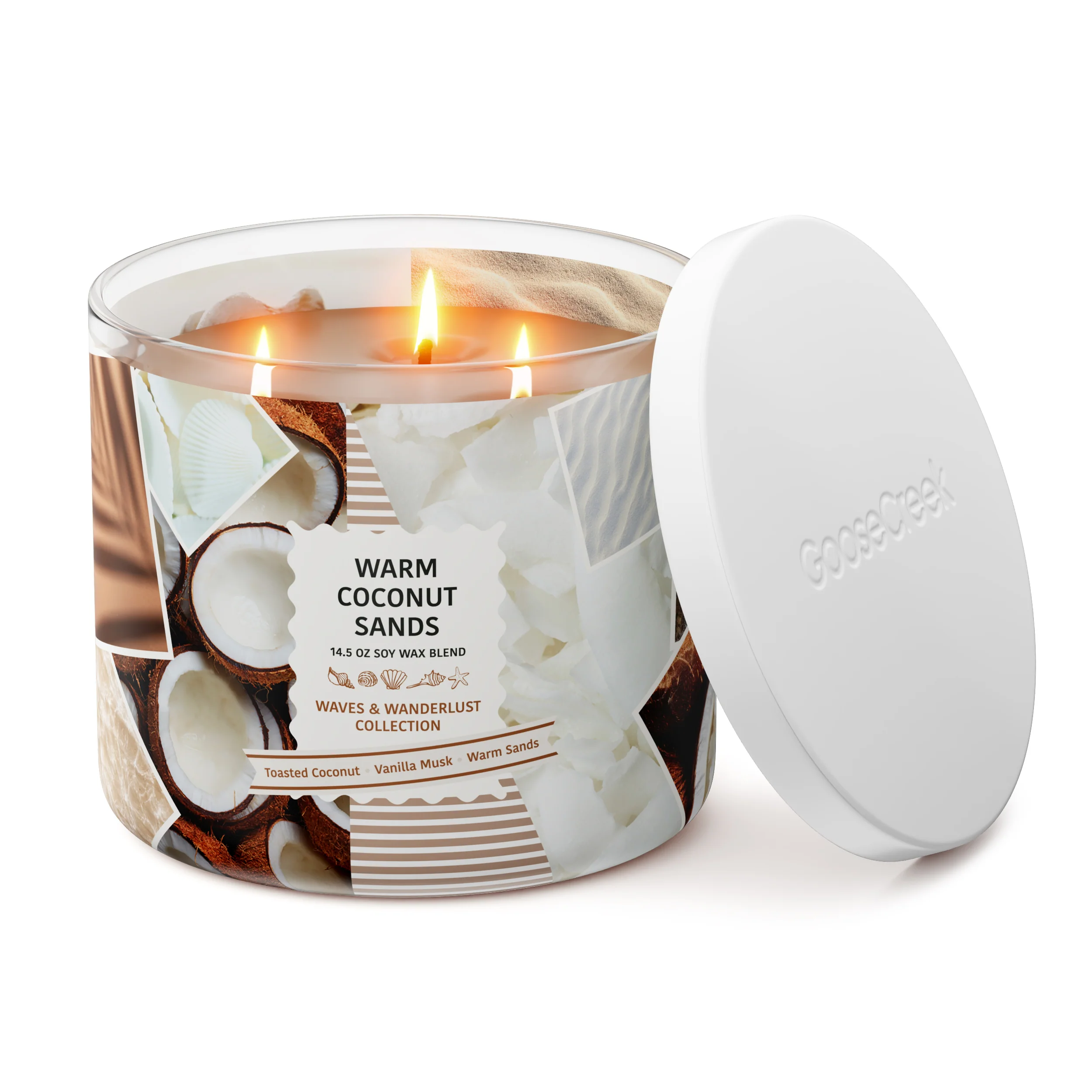 Warm Coconut Sands 3-Wick Candle - Image 3