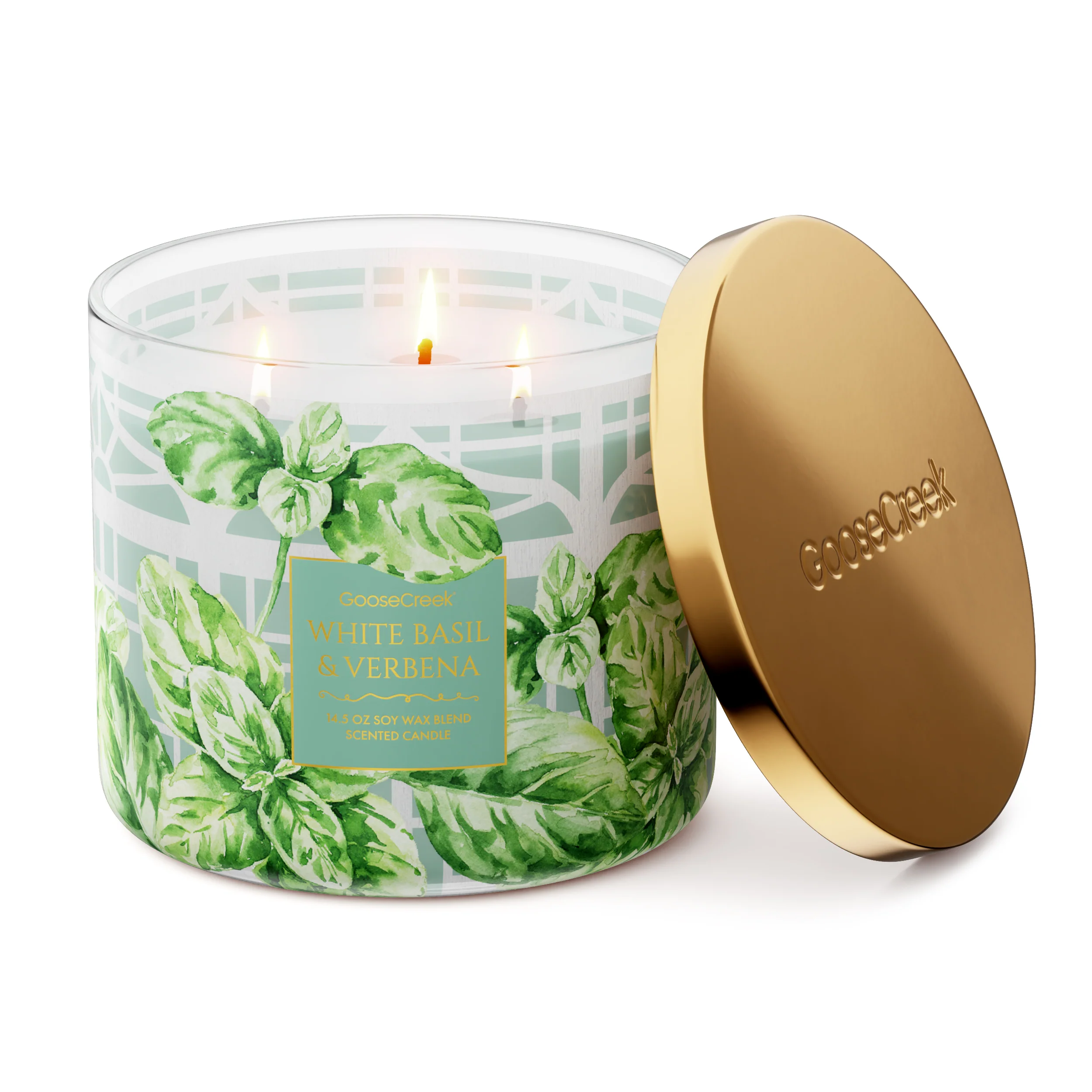 White Basil & Verbena 3-Wick Candle - Image 3